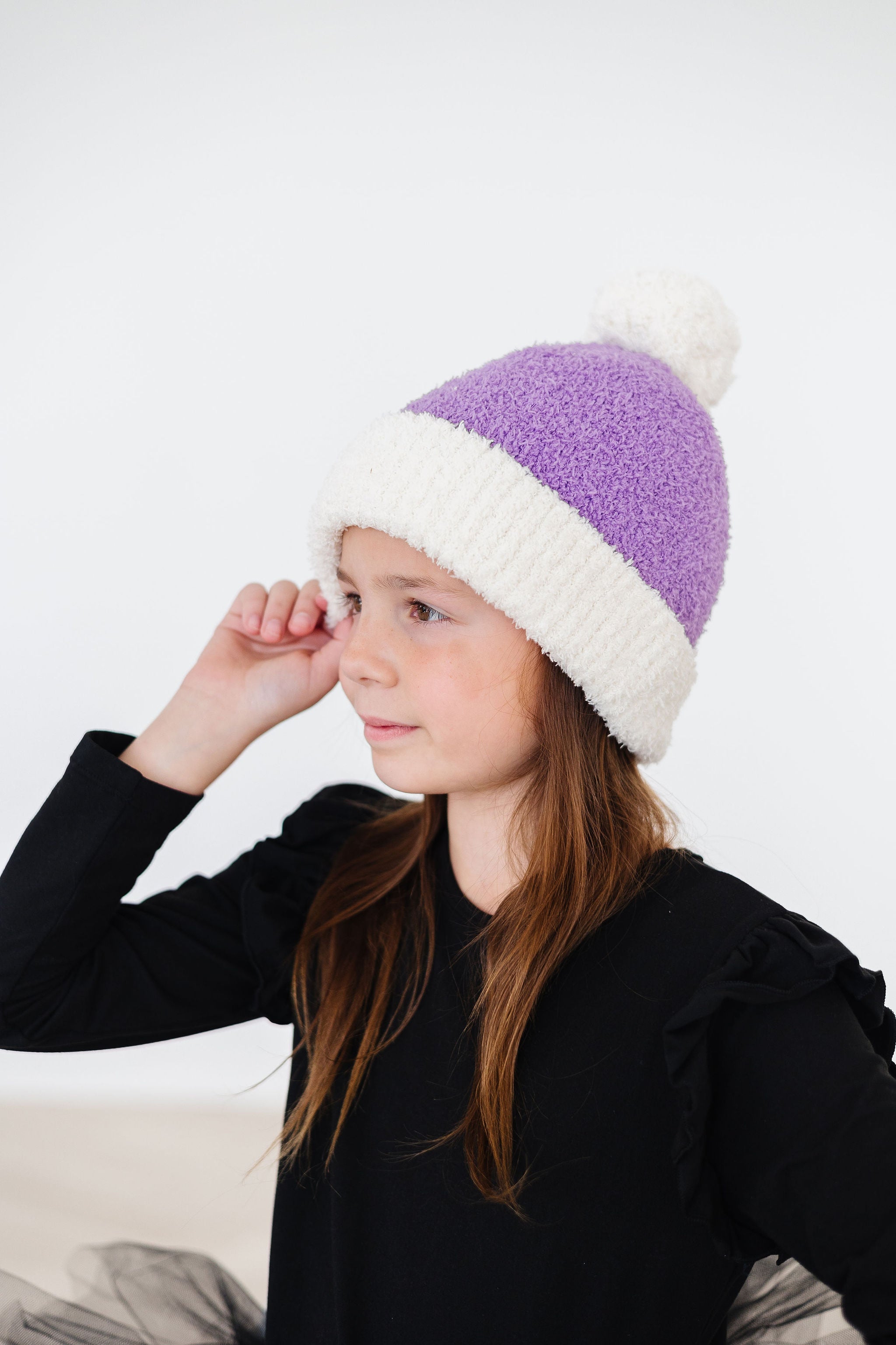 SALE Lilac/Coconut Cozy Pom Beanie