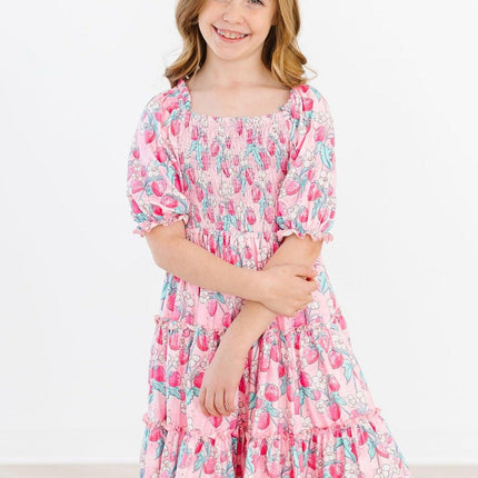 SALE Strawberry Shortcake Smocked Ruffle Dress