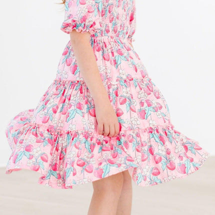 SALE Strawberry Shortcake Smocked Ruffle Dress