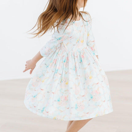 Bunny Dreams 3/4 Sleeve Pocket Twirl Dress