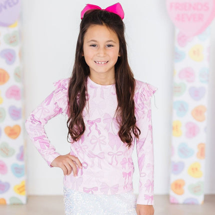 Twinkle Ties L/S Ruffle Tee