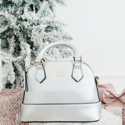 Silver Metallic Girl's Crossbody Purse