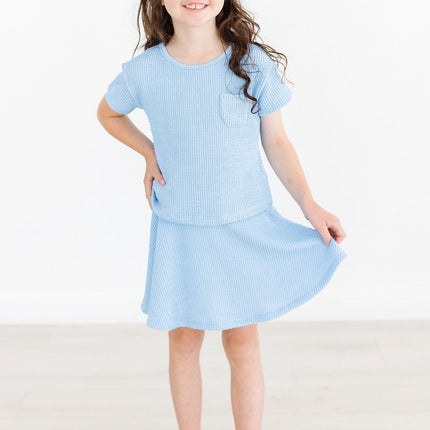 Sky Blue Scrunchy Twirl Skort