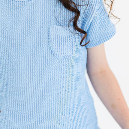 Sky Blue Scrunchy Pocket Tee