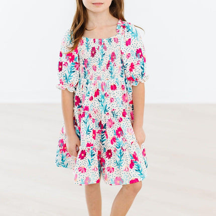 SALE Dots & Daisies Smocked Ruffle Dress