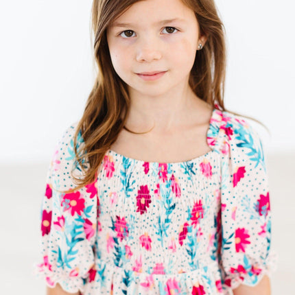SALE Dots & Daisies Smocked Ruffle Dress