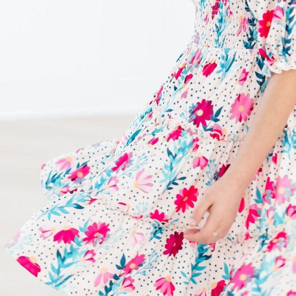 SALE Dots & Daisies Smocked Ruffle Dress