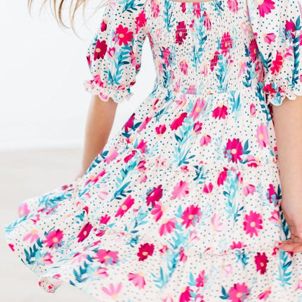 SALE Dots & Daisies Smocked Ruffle Dress