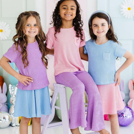 Bright Lilac Scrunchy Pocket Tee