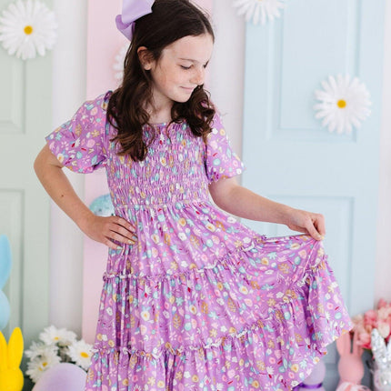 SALE Playful Posy Smocked Ruffle Dress