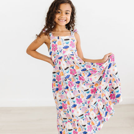Tulip Blooms Ruffle Maxi Dress