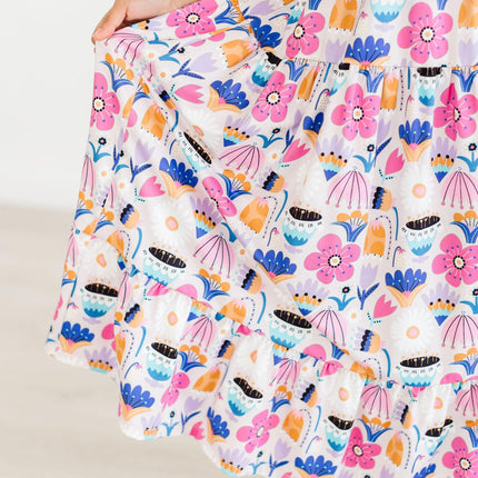 Tulip Blooms Ruffle Maxi Dress