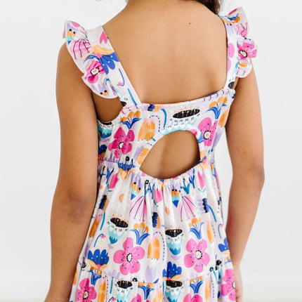 Tulip Blooms Ruffle Maxi Dress