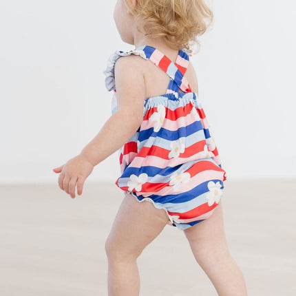 July Vibes Ruffle Cross Back Romper