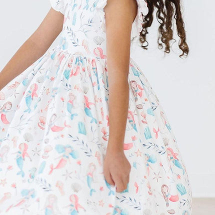 Mermaid Friends Flutter Sleeve Twirl Dress