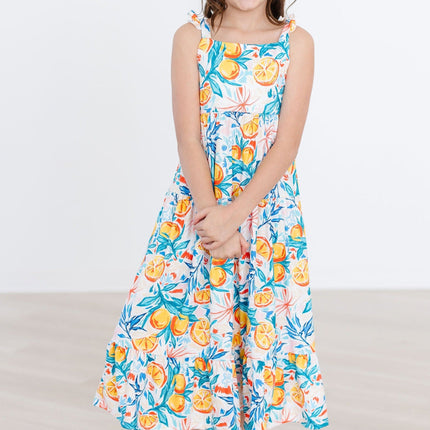 SALE Tropical Summer Ruffle Maxi Dress