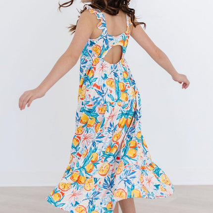 SALE Tropical Summer Ruffle Maxi Dress