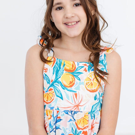 SALE Tropical Summer Ruffle Maxi Dress