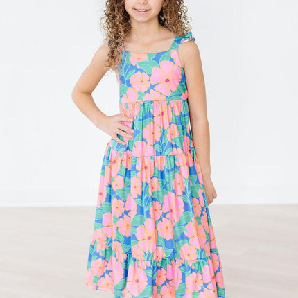 Luau Floral Ruffle Maxi Dress