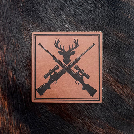 Engraved Deer Hunting Rifle Patch
