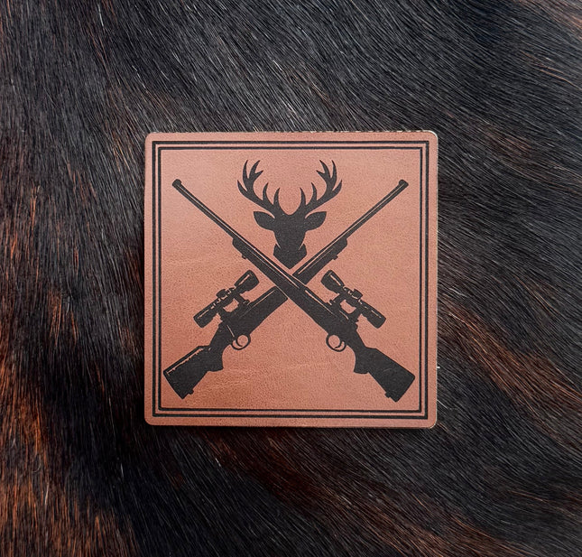 Engraved Deer Hunting Rifle Patch