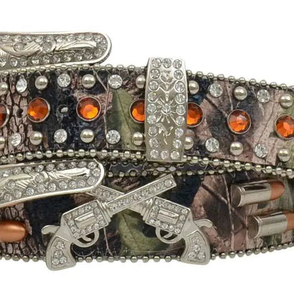 3D Topaz Studded Camo Belt - Womens Belt