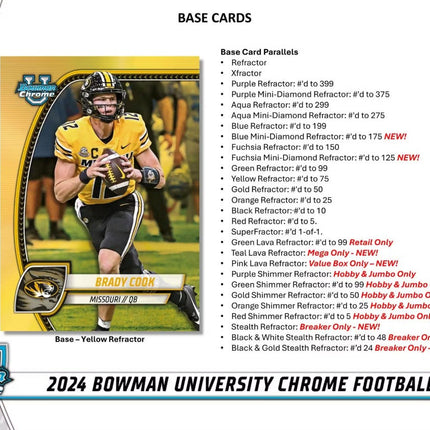 2024 Bowman University Chrome Football Hobby Box
