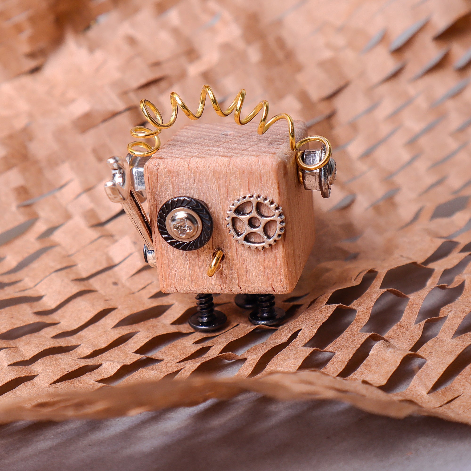 DIY Timberbot Kit – Build 2 Wooden Robots, Make Keychains & Necklaces