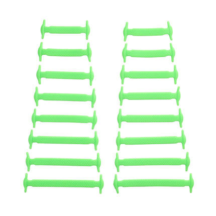 Green Stretchy Tieless Silicone Elastic Shoelaces | 16 Straps