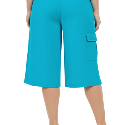 Women's 100% Calcutta Cotton Split Skirt Culottes with Cargo Pockets