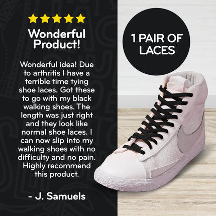 Black Flat Elastic Stretch Shoe Laces