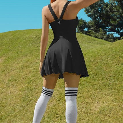 Women Workout Golf Tennis Dress with Shorts Pocket