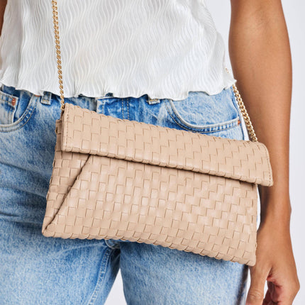 Wine Color Woven Clutch