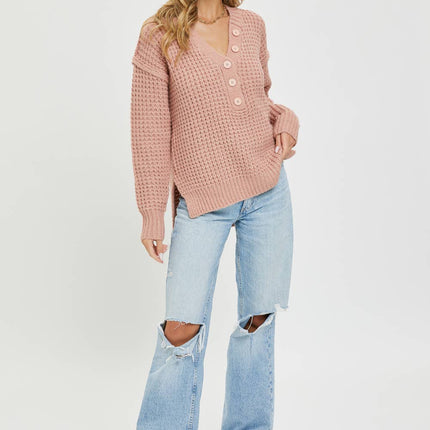 Ivory Waffle Knit Sweater