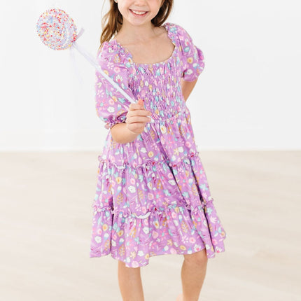 SALE Playful Posy Smocked Ruffle Dress