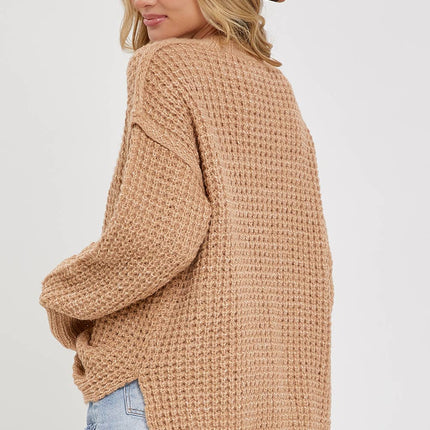 Ivory Waffle Knit Sweater