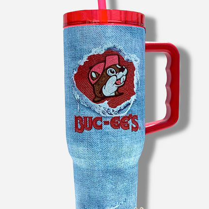 Buc-ee's Yukon Outfitters Ripped Denim 40oz Tumbler