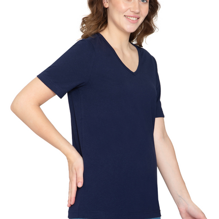 Women's Perfect Short-Sleeve V-Neck Tee Shirt - Cotton blend and Wrinkle Resistant