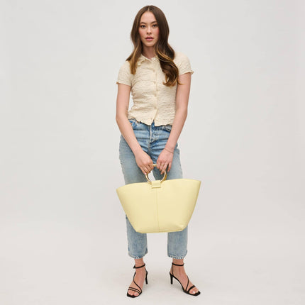 Black Luxe Tote with Gold Handle