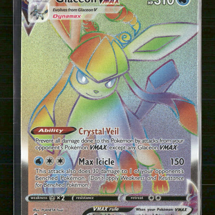 SWSH07: Evolving Skies Glaceon VMAX (Secret) #208/203