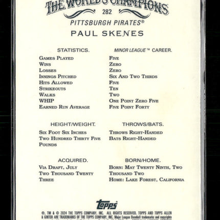2024 Topps Allen & Ginter Chrome Paul Skenes Rookie #282
