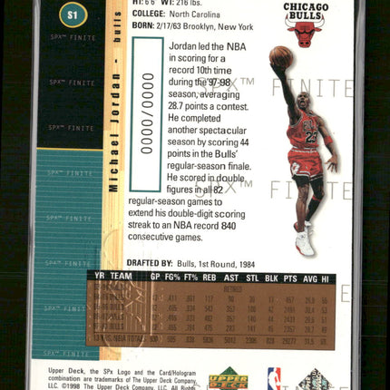 1998-99 SPx Finite Michael Jordan SAM #S1
