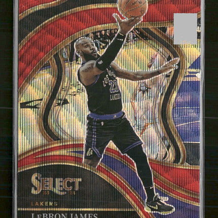 2023-24 Panini Select Red Wave Prizms LeBron James #266