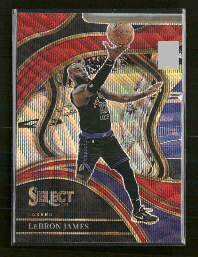 2023-24 Panini Select Red Wave Prizms LeBron James #266