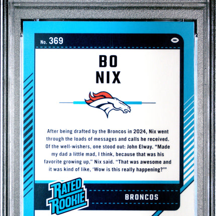 2024 Panini Donruss Optic Preview-Red Wave Bo Nix 10 PSA #369
