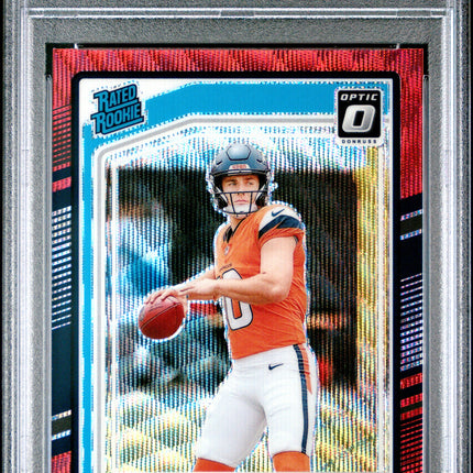 2024 Panini Donruss Optic Preview-Red Wave Bo Nix 10 PSA #369