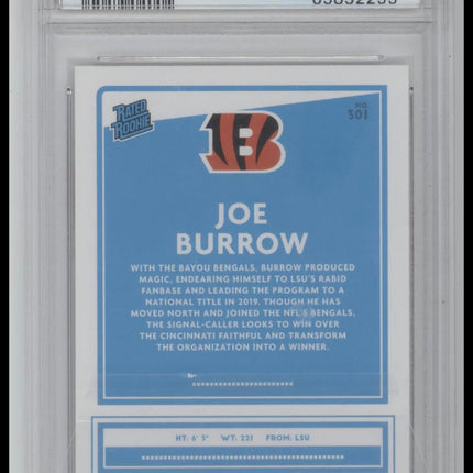 2020 Panini Donruss Joe Burrow 10 PSA #301