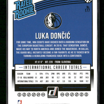 2018-19 Donruss Luka Doncic Rookie #177