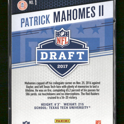 2017 Panini Prestige Draft Big Board Patrick Mahomes II #1