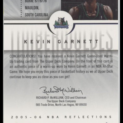 2005-06 Upper Deck Fabric Reflections Kevin Garnett #FR-KG